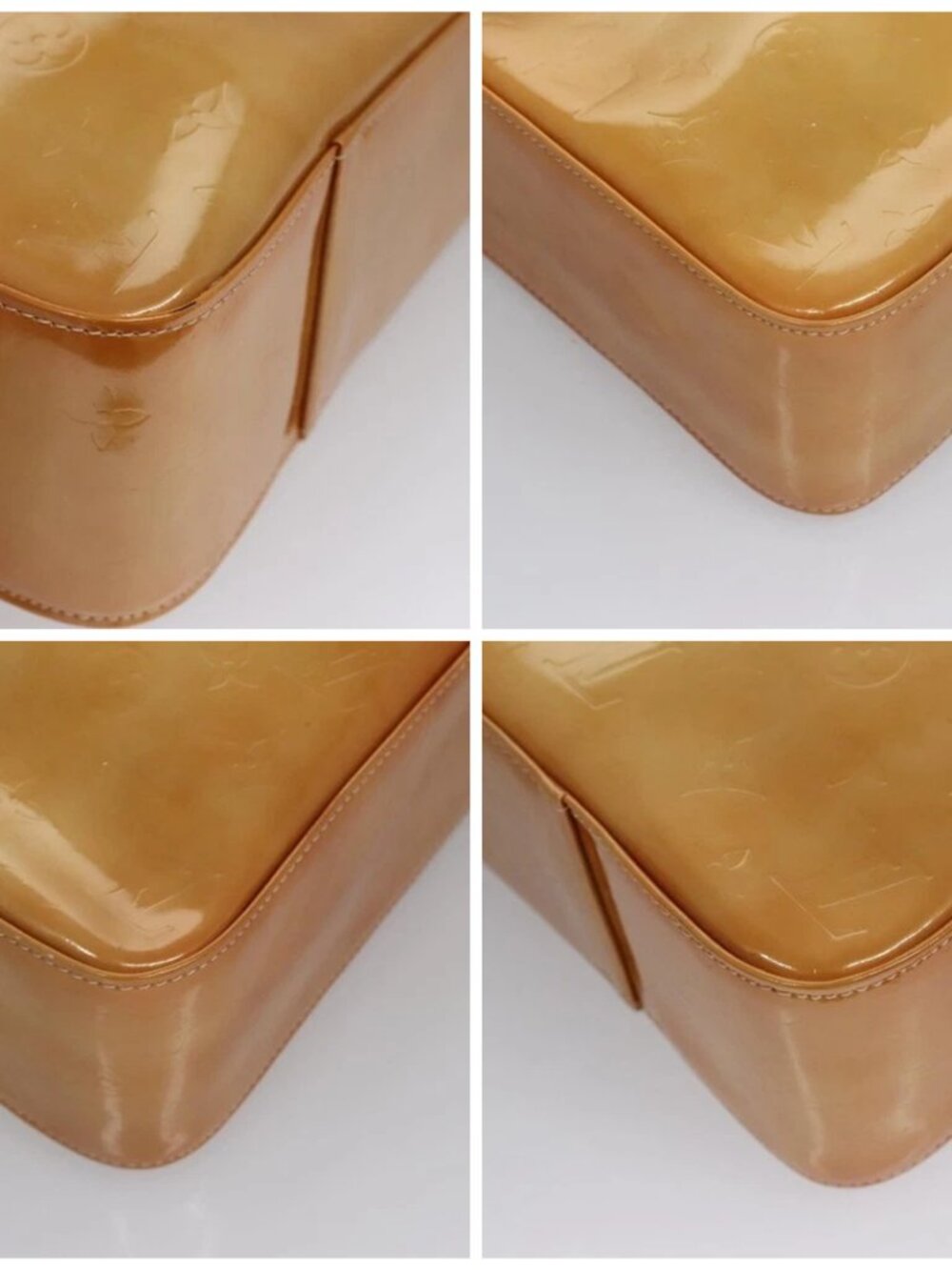 LOUIS VUITTON Monogram Vernis Columbus Tote Bag Beige M91023 LV Auth 100753 - Picture 16 of 16